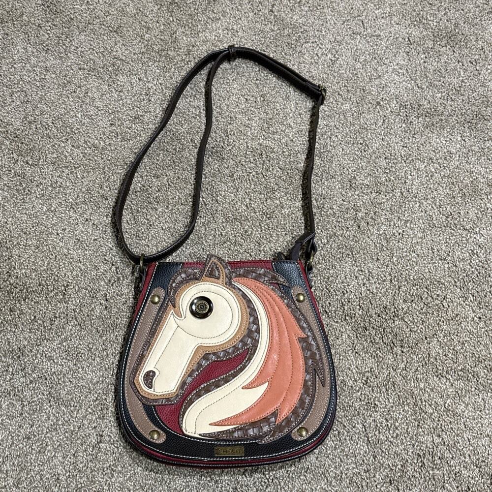 Chala Handbags Horse Everyday Zip Tote Shoulder Bag Multicolor Purse Very Nice